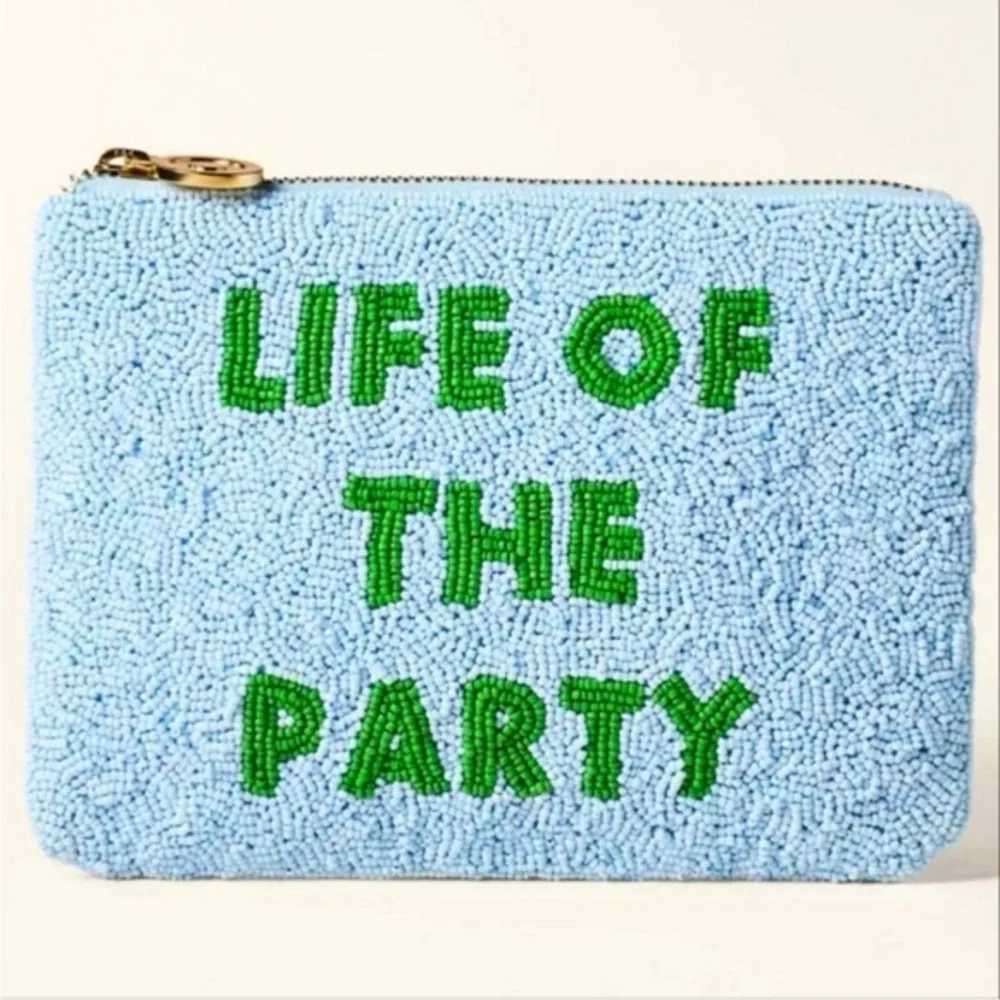 KATE SPADE x Target Life of the Party Beaded Clutch- York Blue/ Green - Picture 2 of 7